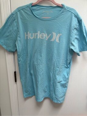 Hurley turquoise crewneck tee with subtle logo